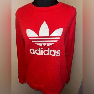 NWOT Adidas Sweatshirt Red and White Size S fits more like a med
